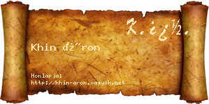 Khin Áron névjegykártya