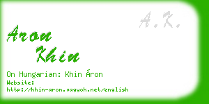 aron khin business card